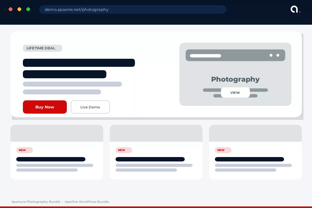 Aperture Photography Bundle — WordPress bundle preview