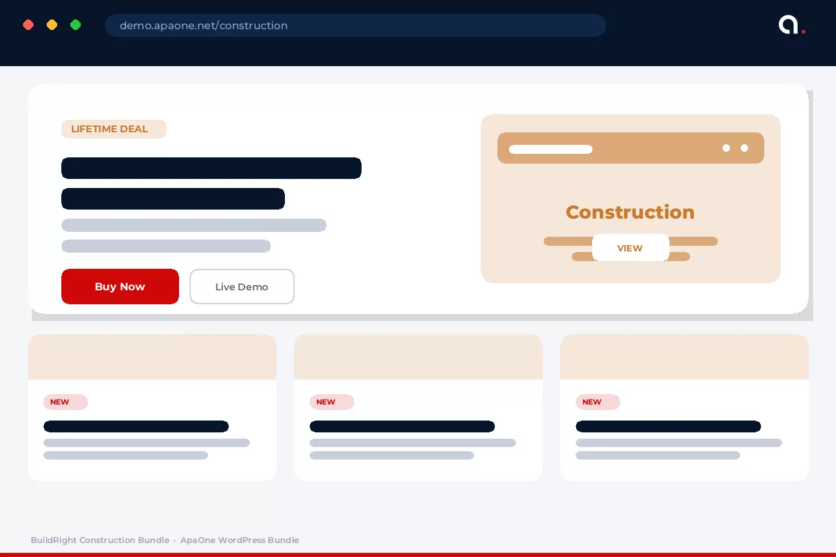 BuildRight Construction Bundle — WordPress bundle preview